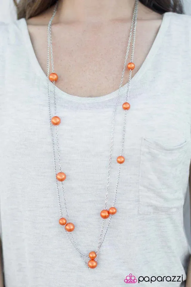 Paparazzi Necklace ~ Take My Breath Away - Orange