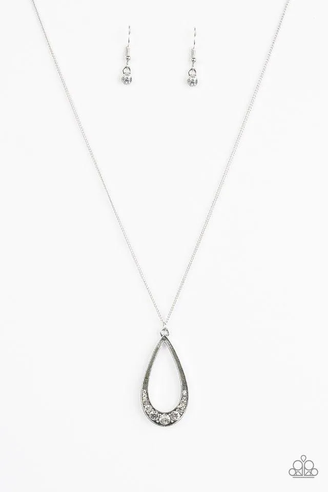 Paparazzi Necklace - Teardrop Tease - White