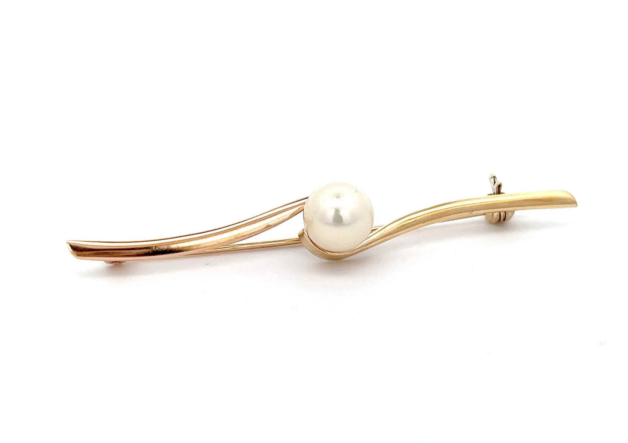 Pearl & 14ct Yellow Gold Brooch