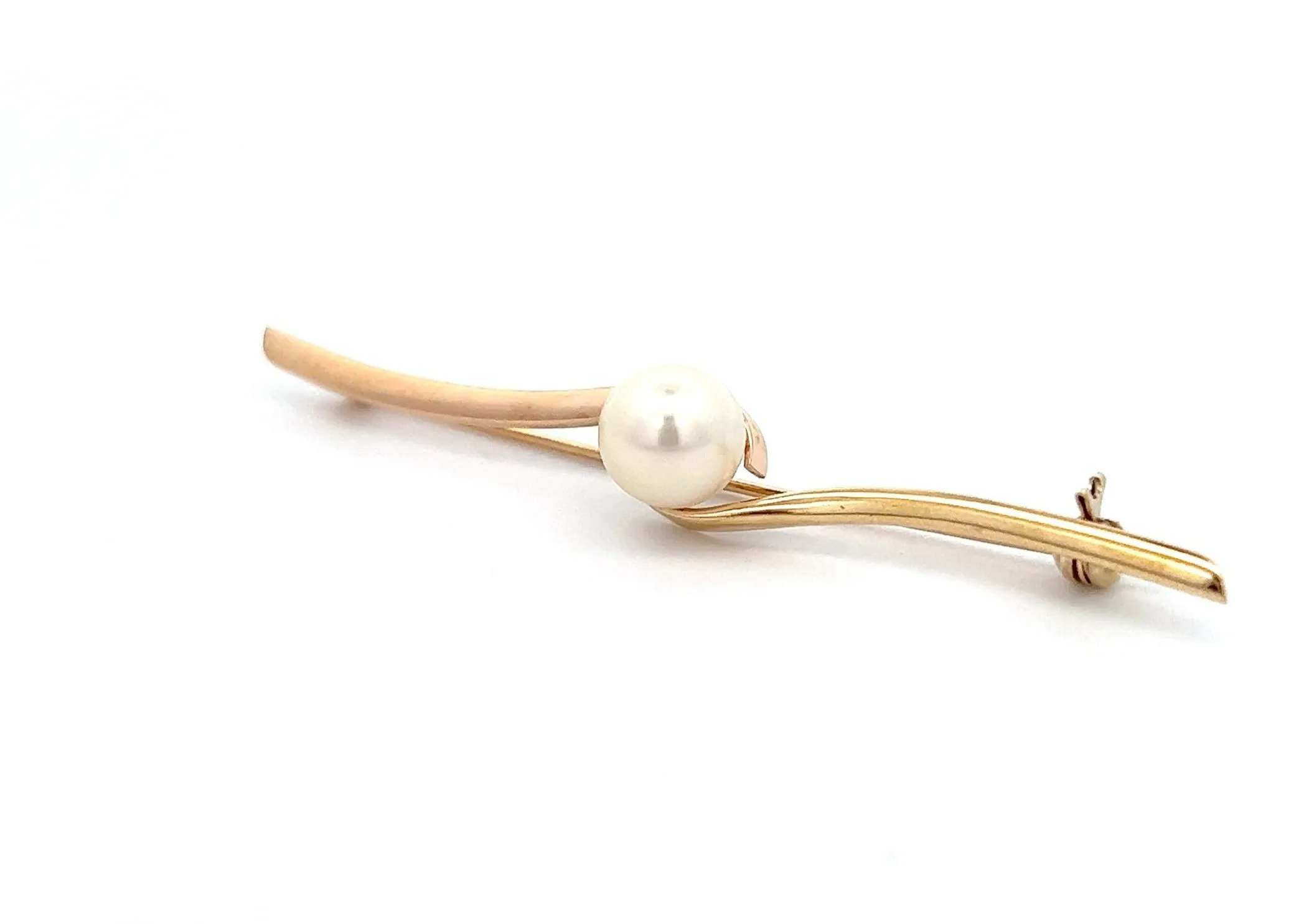 Pearl & 14ct Yellow Gold Brooch