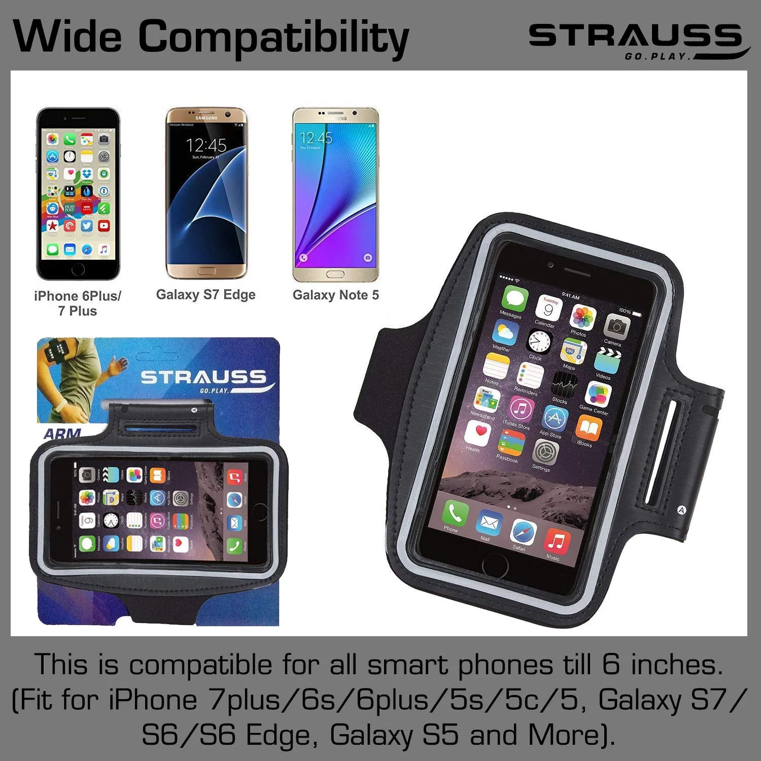 Protect X Strauss Mobile Arm Band; Black