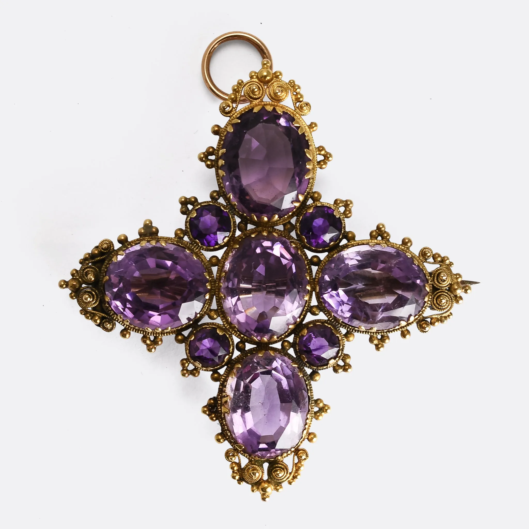 Regency Period Amethyst Cross Pendant