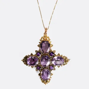 Regency Period Amethyst Cross Pendant