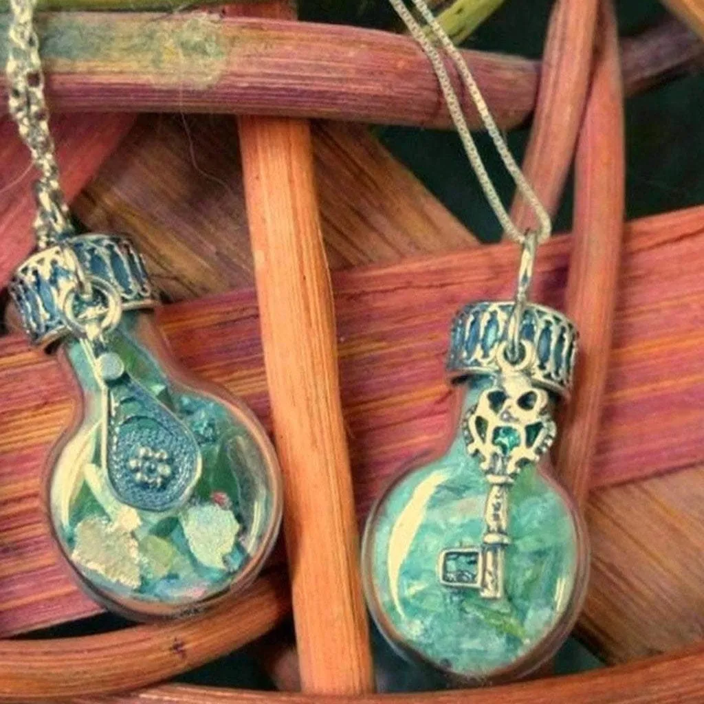 Roman Glass Necklaces Sterling Silver Roman Glass in a Bottle Necklace