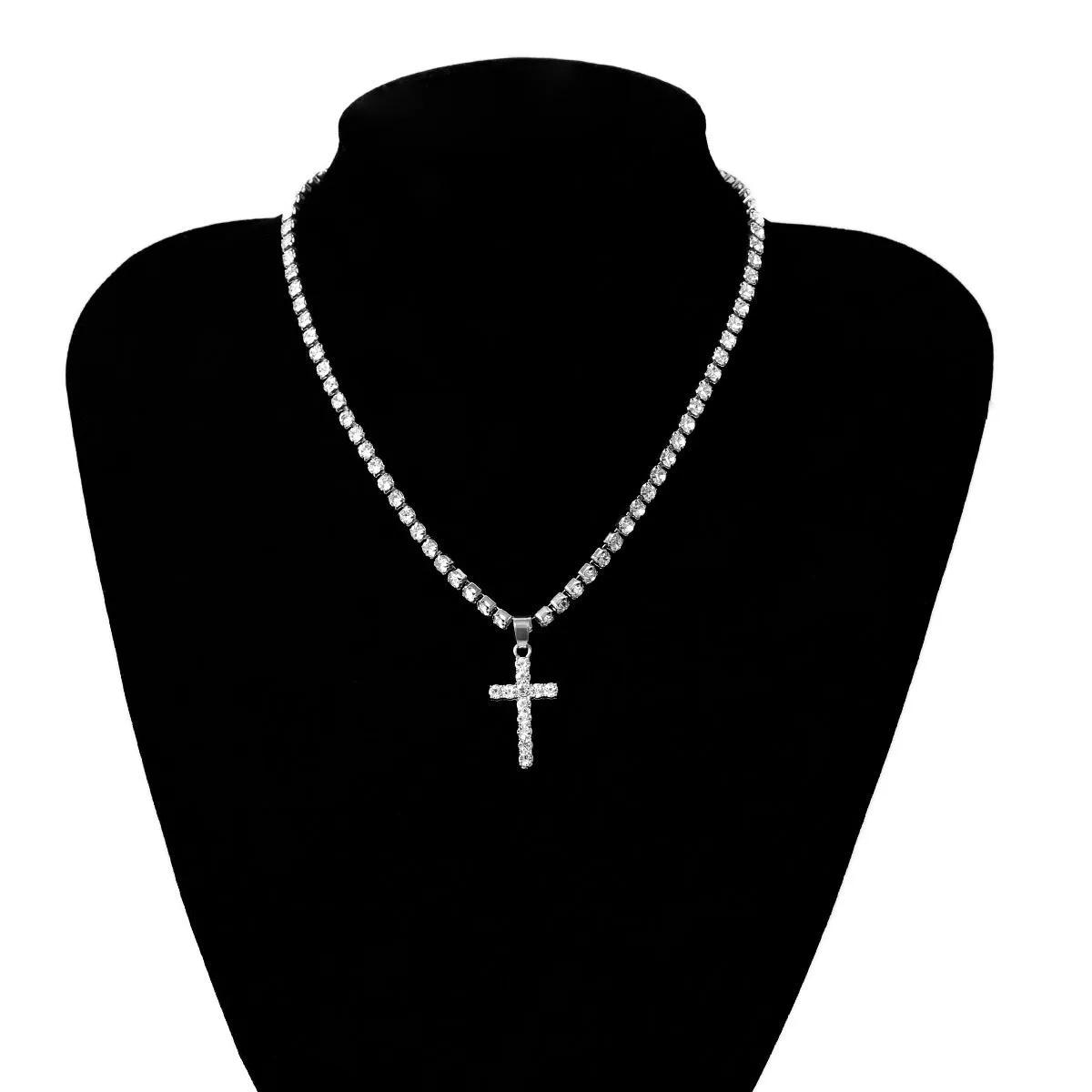 SISSLIA Fashion Hip-hop Alloy Cross Pendant Necklace Chain Fashion Jewelry Necklaces For Women