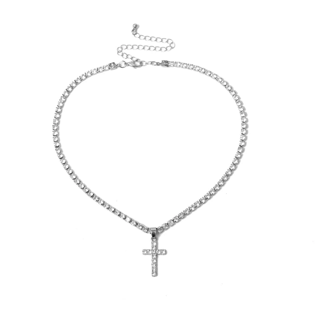 SISSLIA Fashion Hip-hop Alloy Cross Pendant Necklace Chain Fashion Jewelry Necklaces For Women