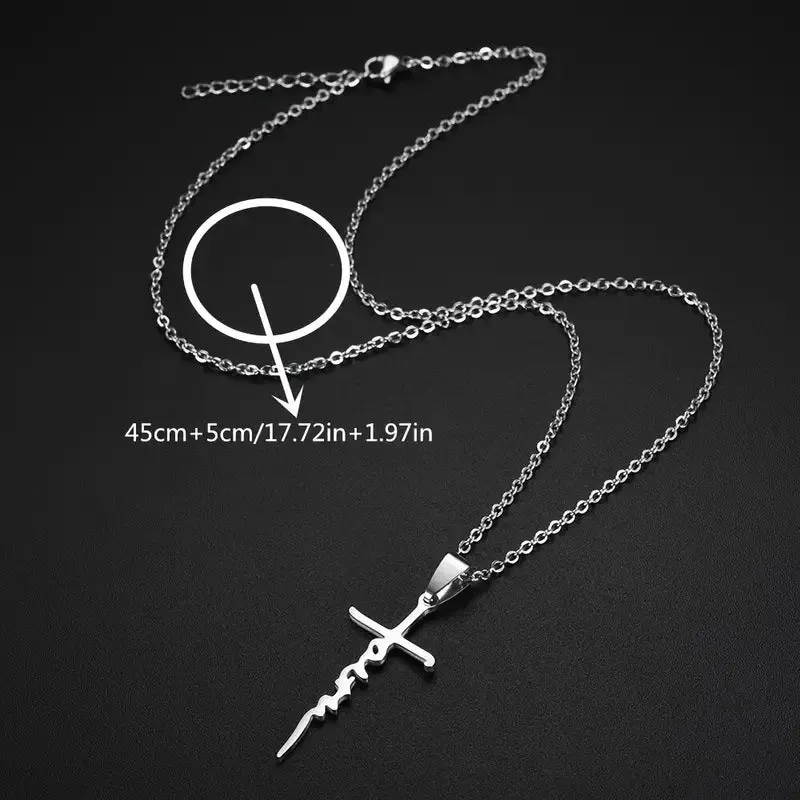 SISSLIA Wholesale New Trend Hip Hop Cross Christian Wholesale Stainless Steel Necklace For Women Men