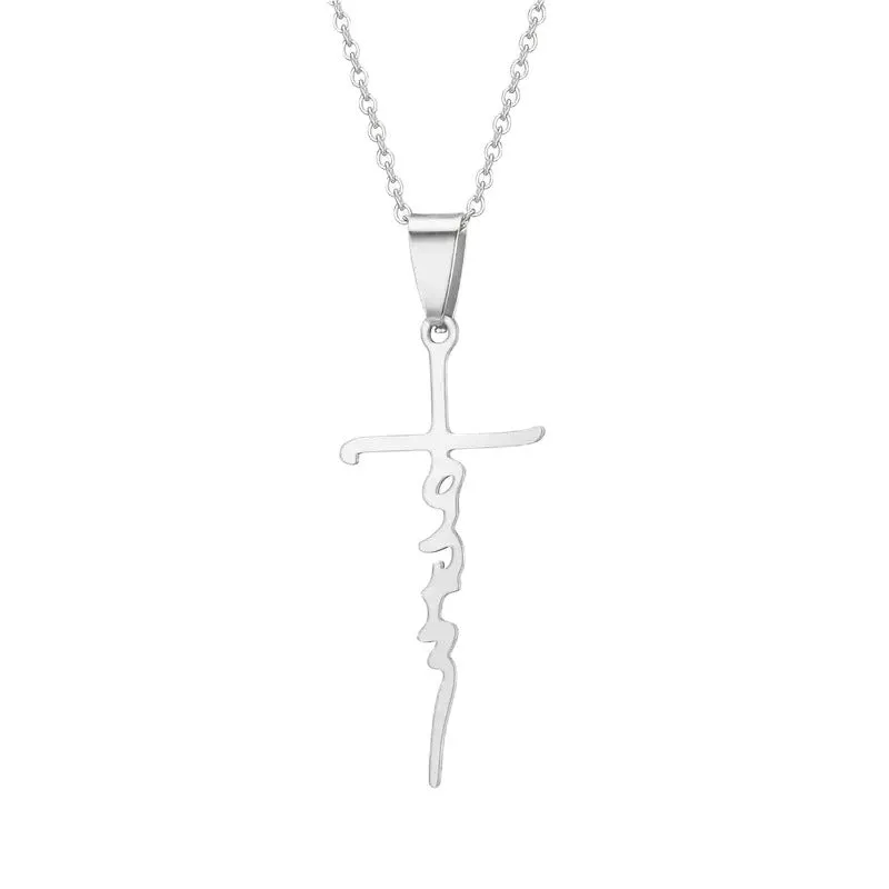 SISSLIA Wholesale New Trend Hip Hop Cross Christian Wholesale Stainless Steel Necklace For Women Men