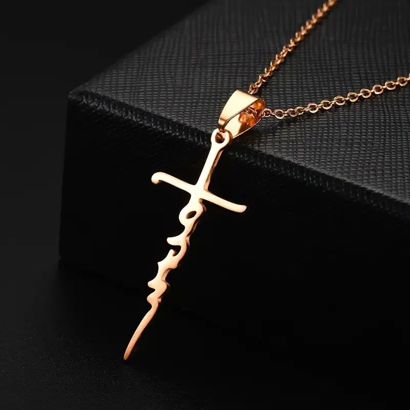 SISSLIA Wholesale New Trend Hip Hop Cross Christian Wholesale Stainless Steel Necklace For Women Men