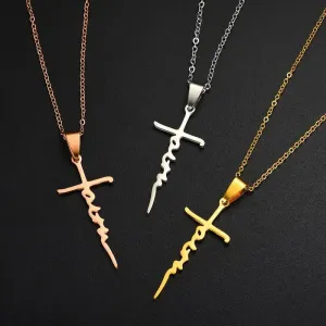 SISSLIA Wholesale New Trend Hip Hop Cross Christian Wholesale Stainless Steel Necklace For Women Men