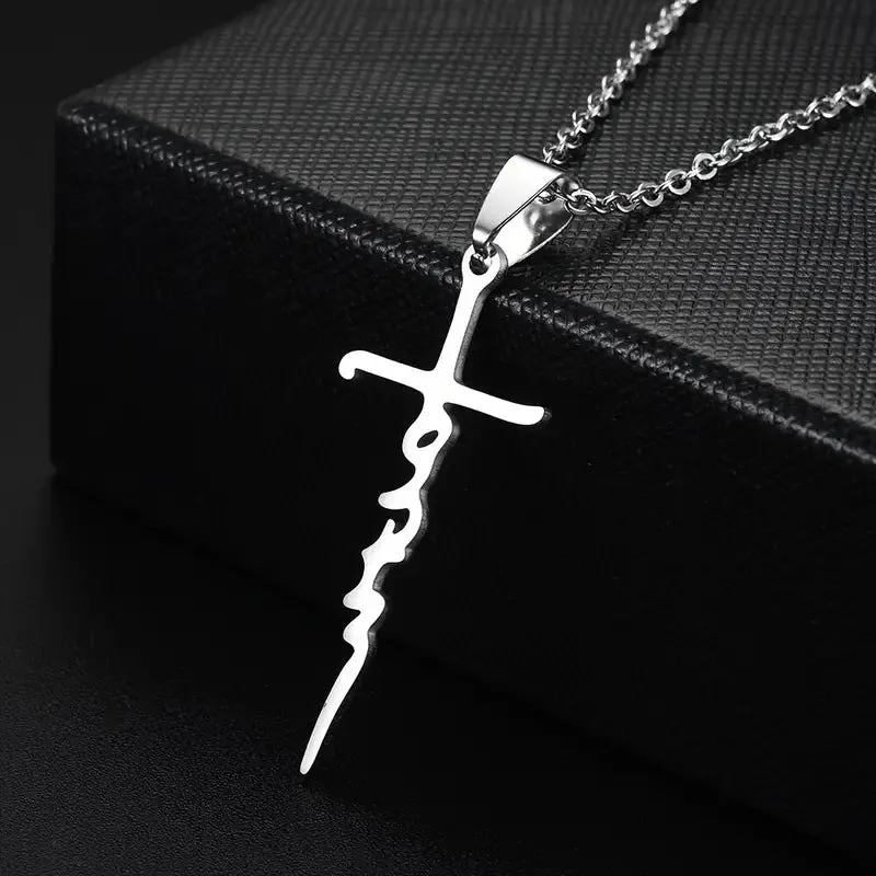 SISSLIA Wholesale New Trend Hip Hop Cross Christian Wholesale Stainless Steel Necklace For Women Men