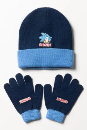 Sonic Beanie & Gloves Set Navy