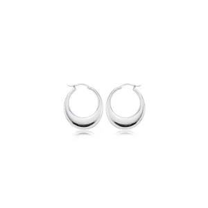 Sterling Silver Shell Hoop Earrings