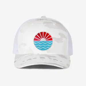 Sun Wave Trucker Hat - White Camo