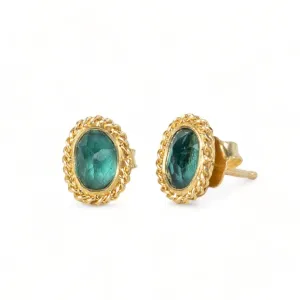 Teal Tsavorite Stud Earrings