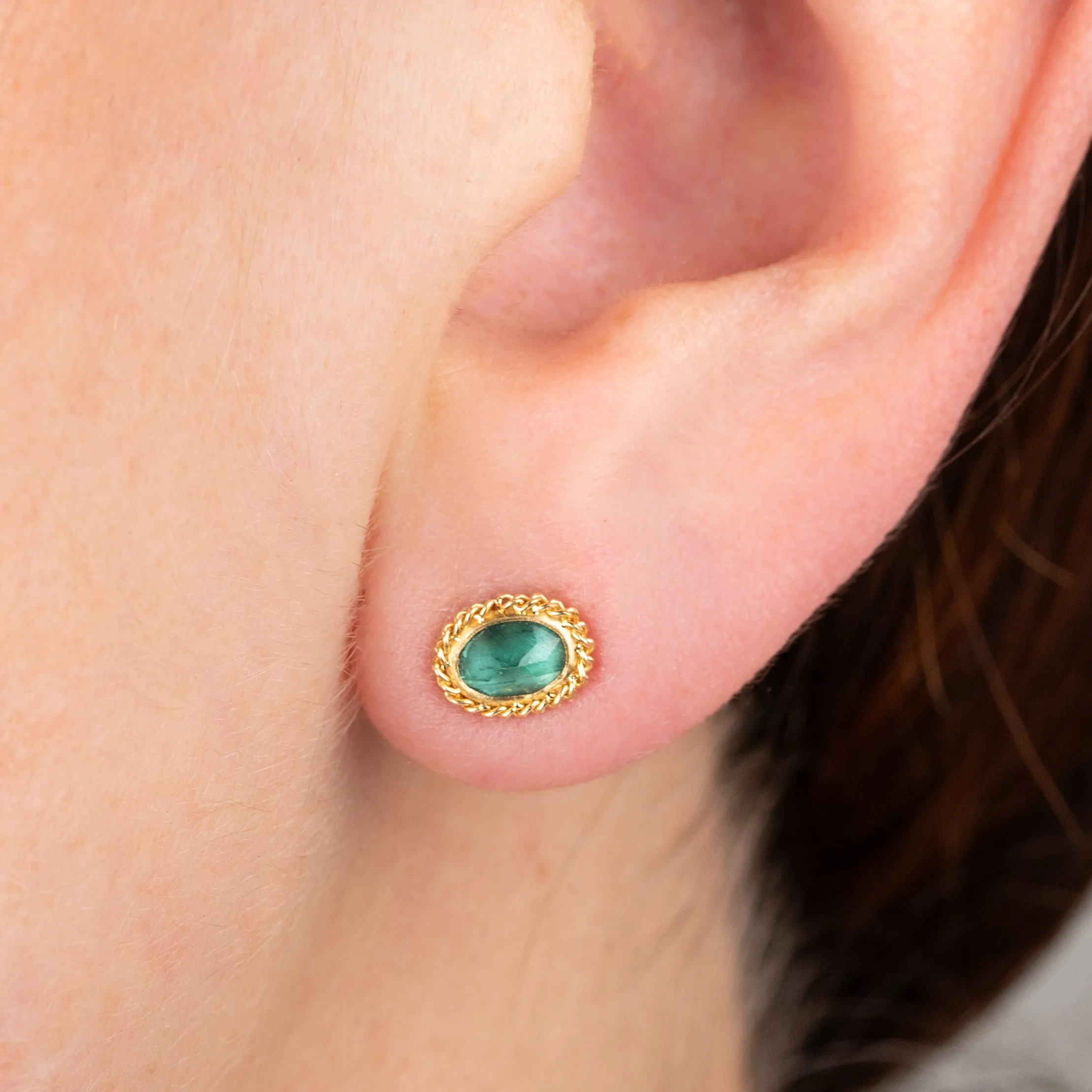 Teal Tsavorite Stud Earrings