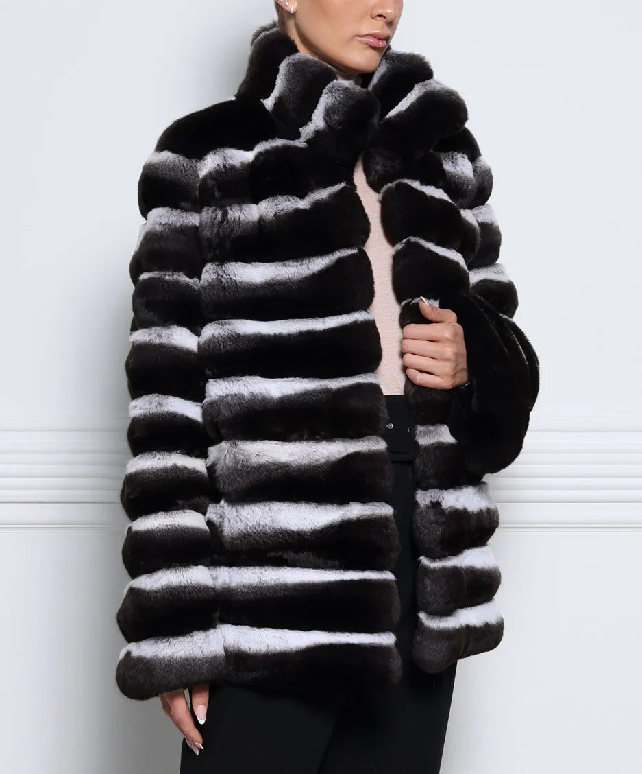 The Niveah Black Pearl Chinchilla Fur Jacket