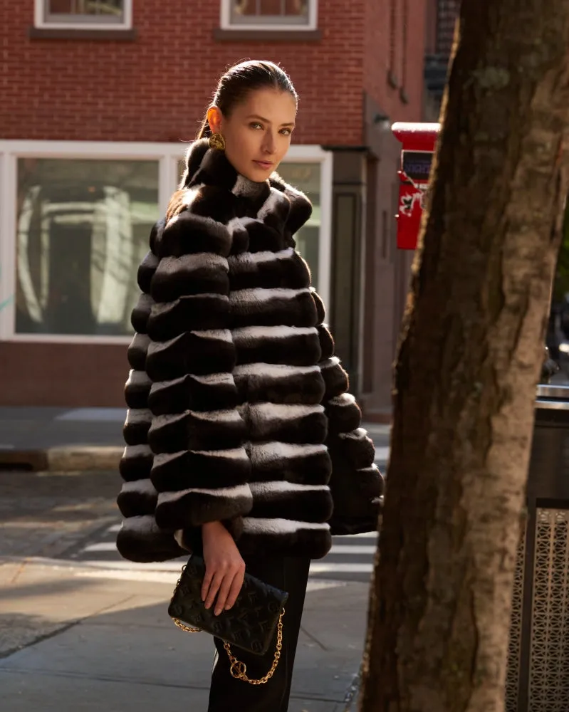 The Niveah Black Pearl Chinchilla Fur Jacket