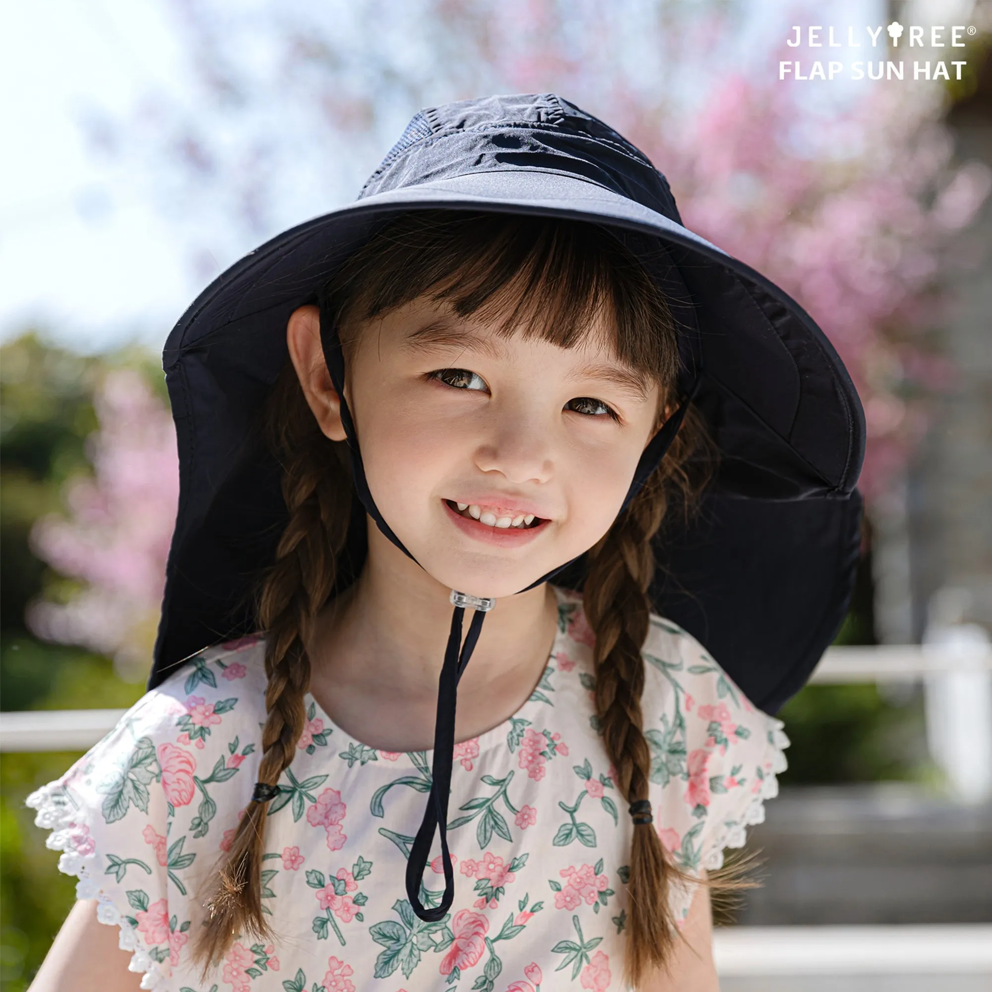 Toddler Sun Hat UPF 50  Wide Brim Kids Baby Beach Gardening Cap | White