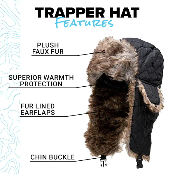 Trapper Hat | Pilot | Navy | Brown Fur