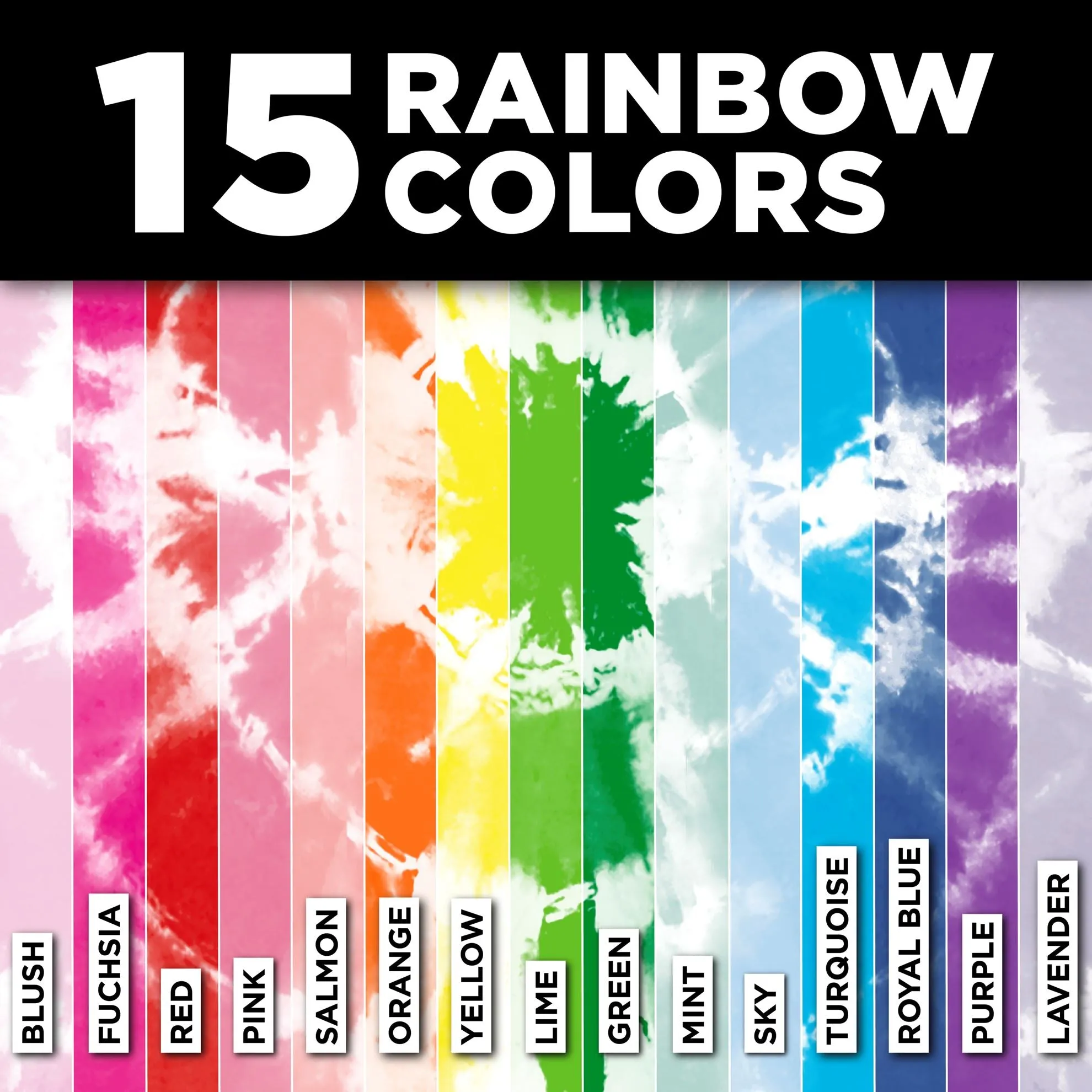 Tulip Over the Rainbow 15-Color One-Step Tie Dye Kit