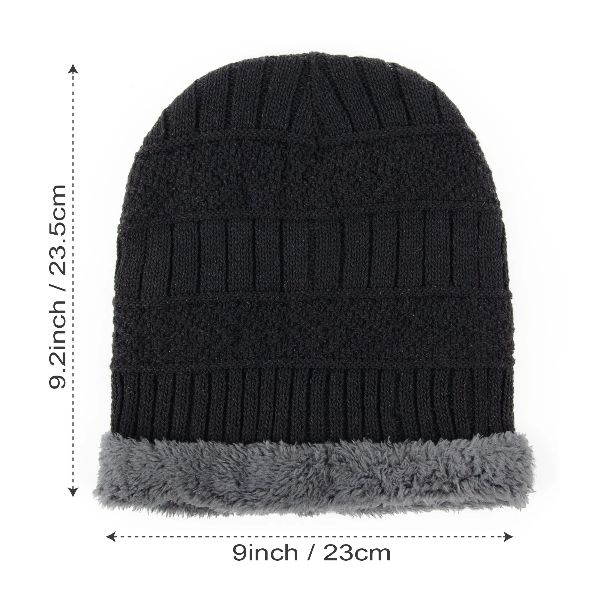 Ultra Warm Sherpa Knit Hat - Black