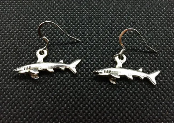 White Tip Shark Earrings: Oceanic Longimanus