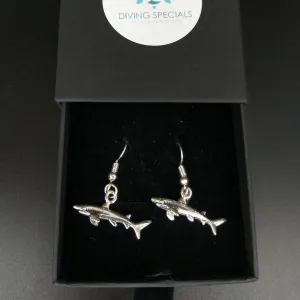 White Tip Shark Earrings: Oceanic Longimanus