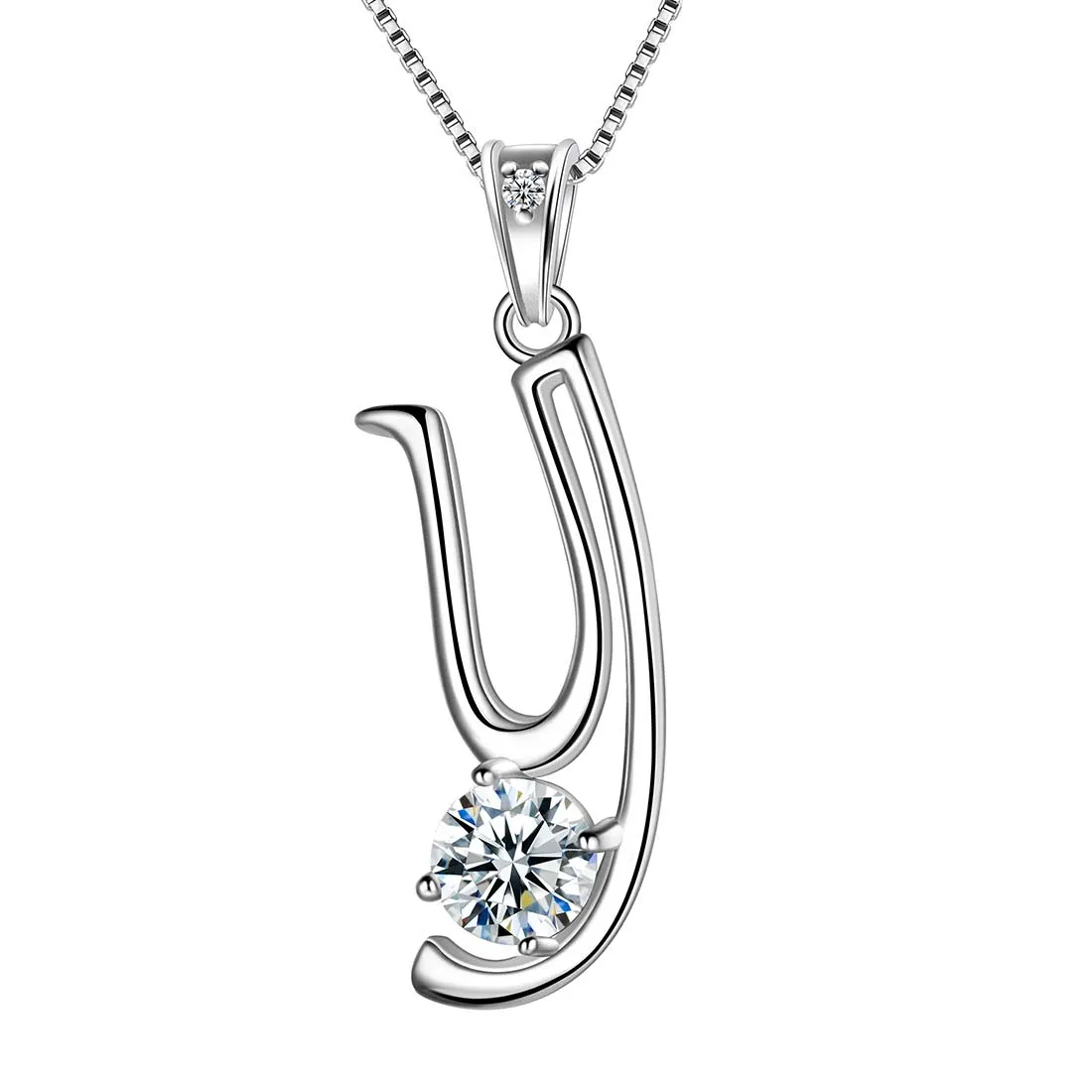 Women Initial Y Letter Pendant Necklace Girl Name Jewelry Gift 925 Sterling Silver