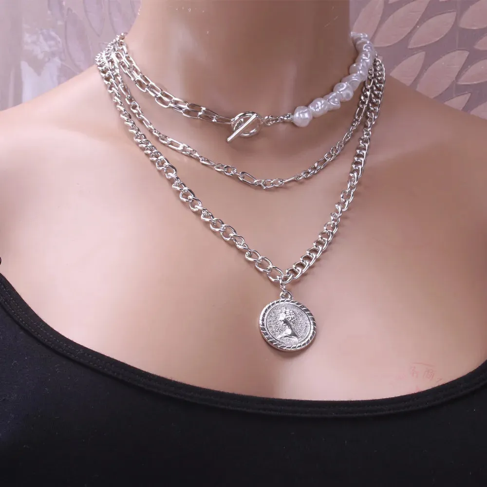 Women Pearl Clavicle Chain Multilayer Glamour Jewelry Elegant Necklace