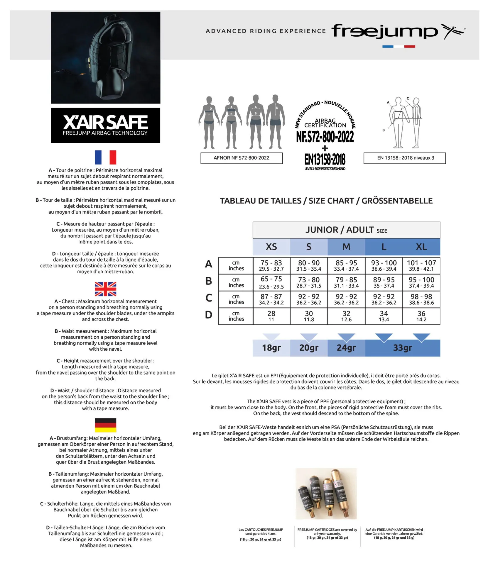 X'Air Safe  Airbag Body Protection