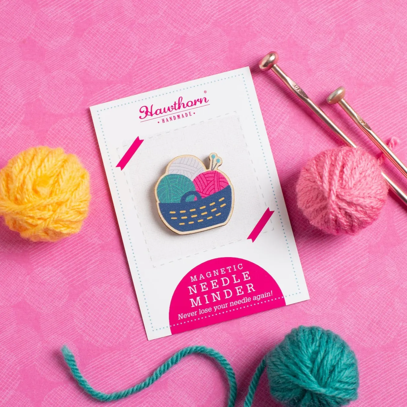 Yarn Basket Magnetic Needle Minder