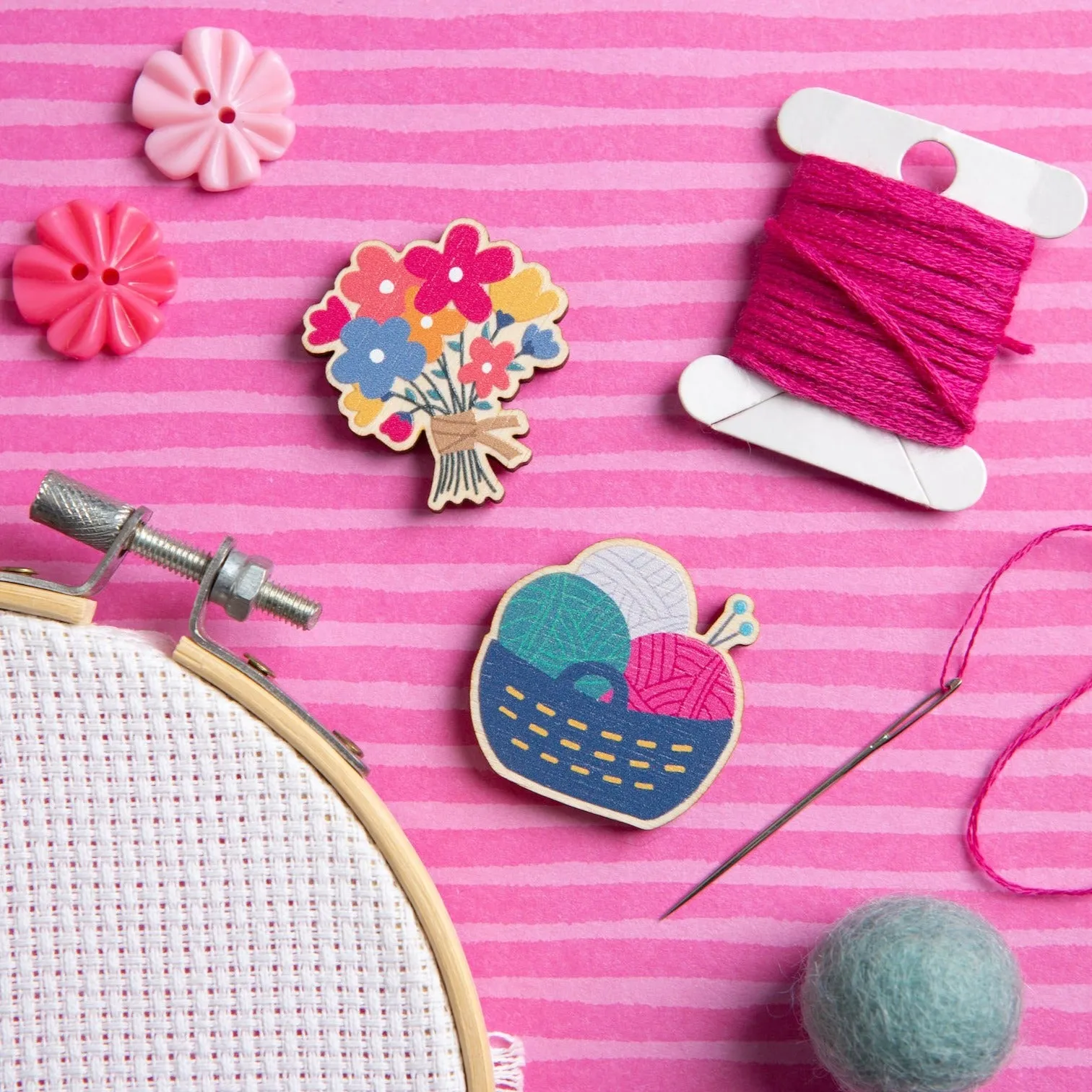 Yarn Basket Magnetic Needle Minder