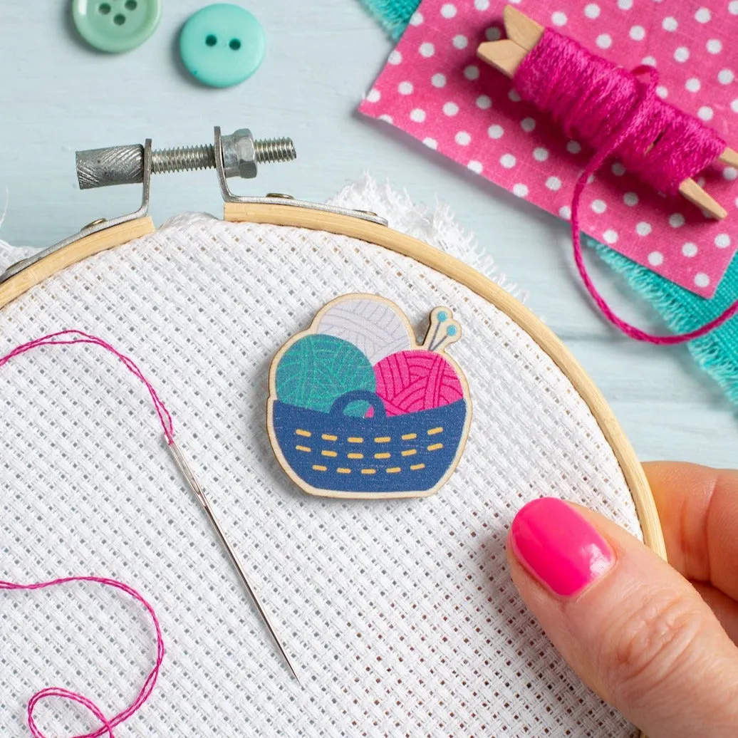 Yarn Basket Magnetic Needle Minder