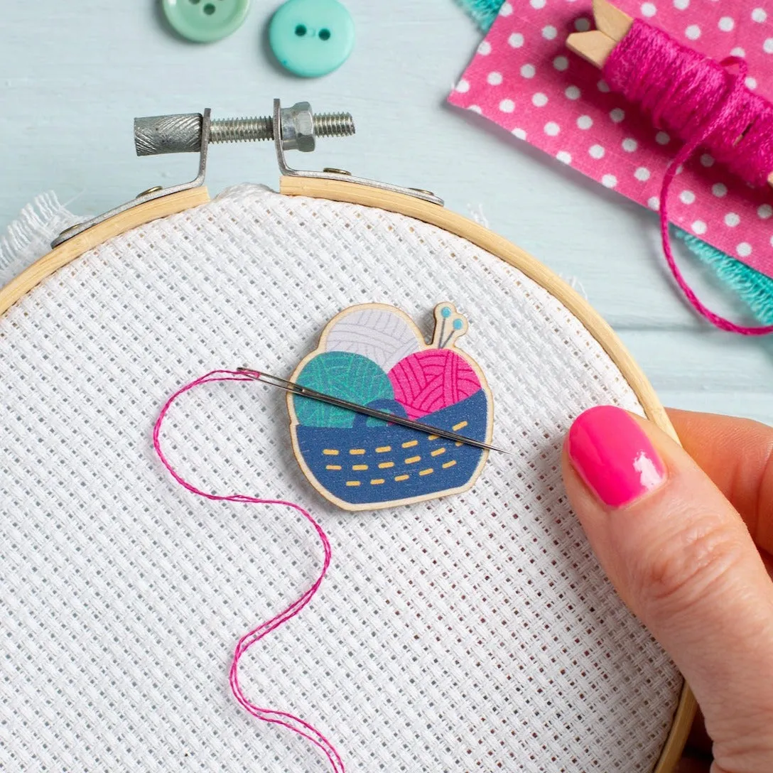 Yarn Basket Magnetic Needle Minder