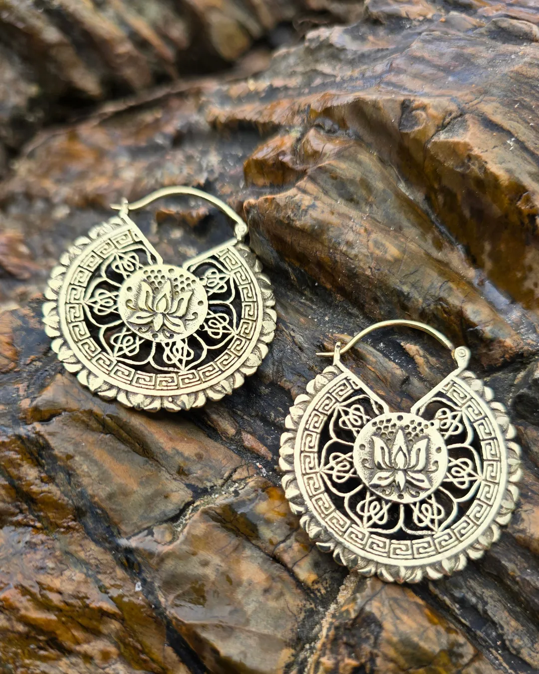 Yemaya Gold Brass Earrings