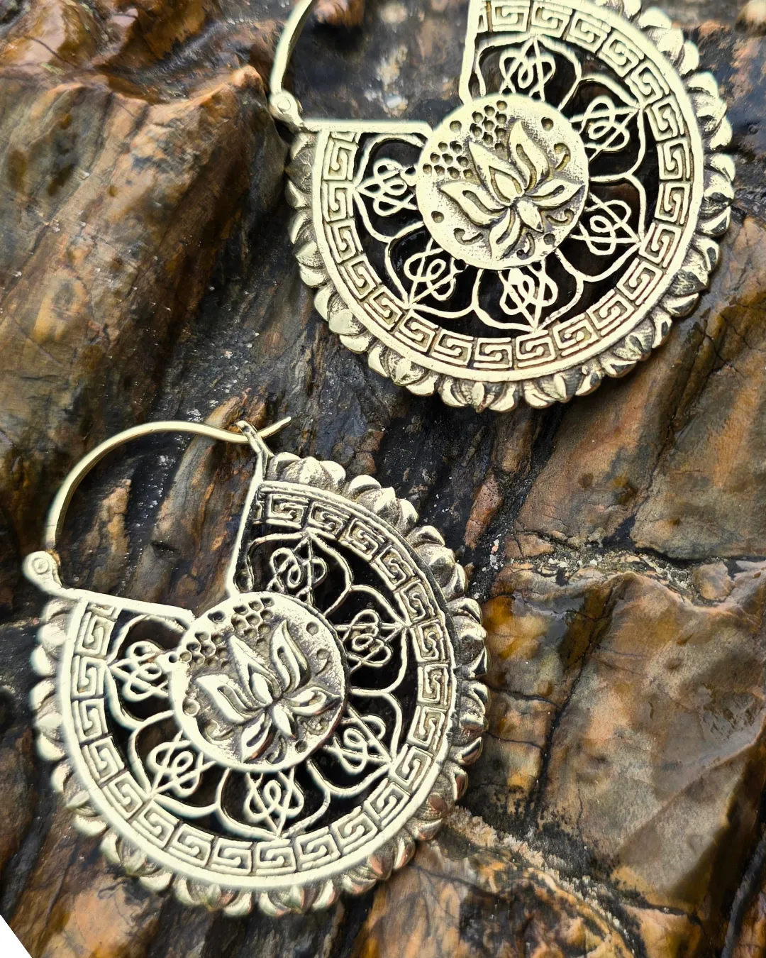 Yemaya Gold Brass Earrings